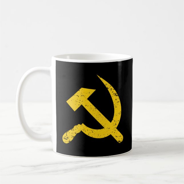 Soviet Union Communist Flag Hammer And Sickle Coffee Mug (Left)