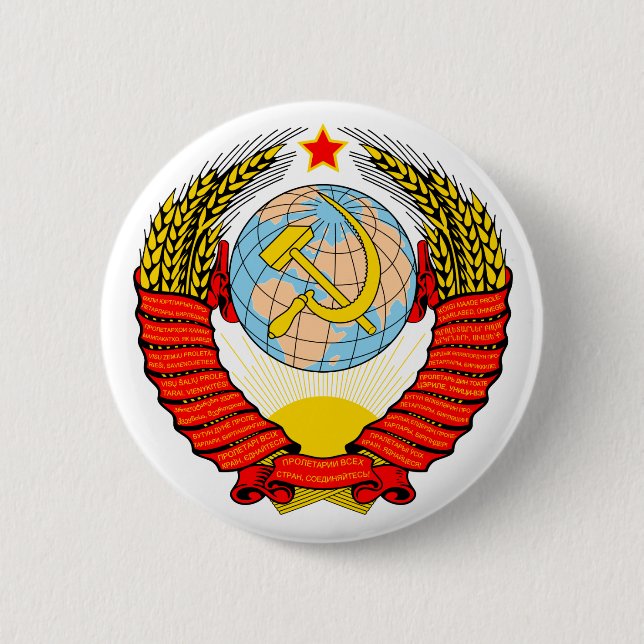 Soviet Union Emblem with CCCP 6 Cm Round Badge (Front)