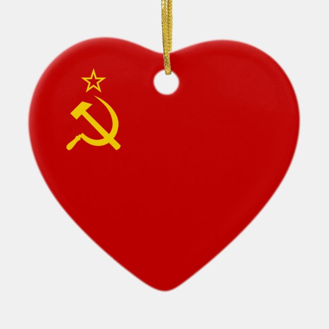 Soviet Union Flag Ceramic Tree Decoration (Front)