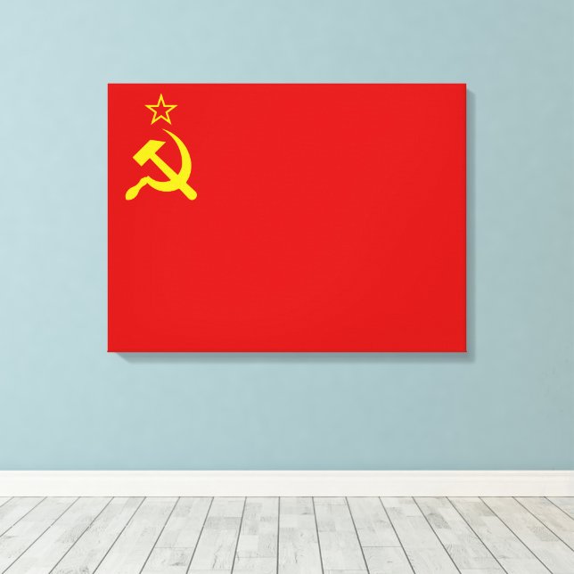 Soviet Union Flag, USSR, CCCP, Communism, Lenin Canvas Print (Insitu(Wood Floor))