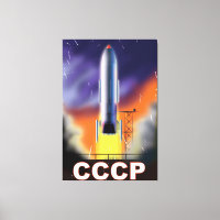 Soviet Union Retro Space Rocket Poster