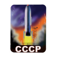 Soviet Union Retro Space Rocket Poster