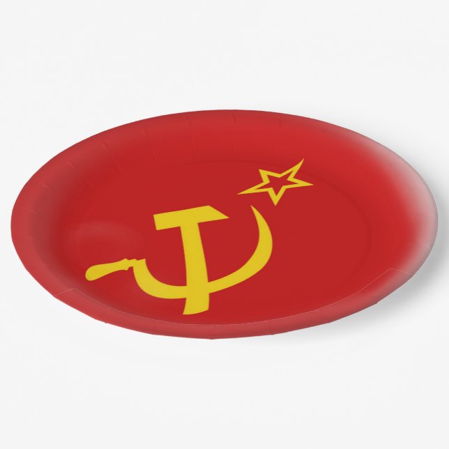 Soviet Union - USSR  Flag Paper Plate (Angled)