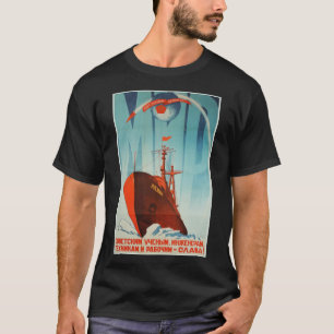 Soviet Union USSR Propaganda Space Travel Vintage  T-Shirt