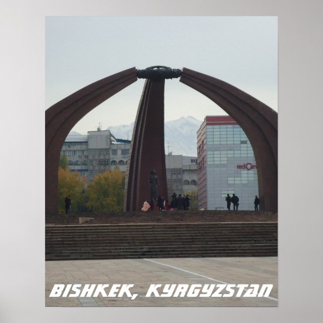 Soviet Victory Square, Bishkek Frunze, Kyrgyzstan Poster (Front)