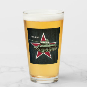 Soviet World War Two T-34-85 Tank w/Red Star  Glass
