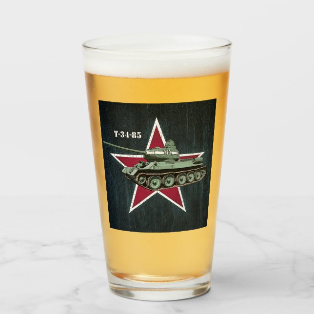 Soviet World War Two T-34-85 Tank w/Red Star  Glass (Front Filled)