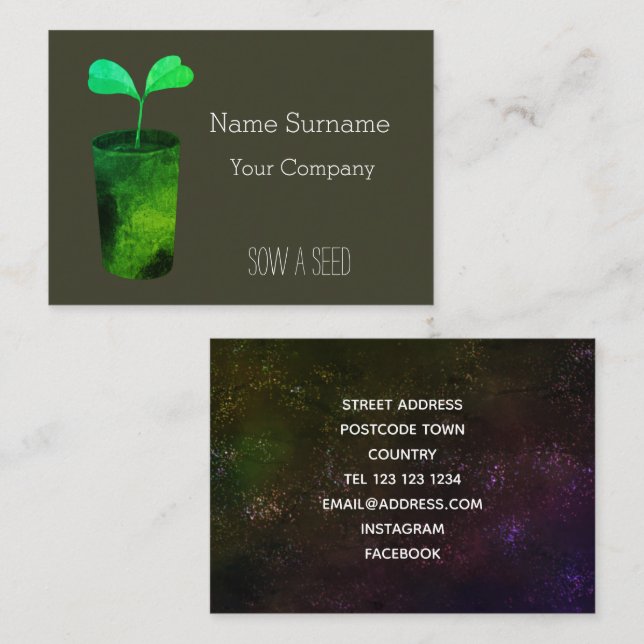 Sow a seed business card (Front/Back)