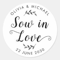 Sow in Love Wedding Seed Packet Botanical Simple