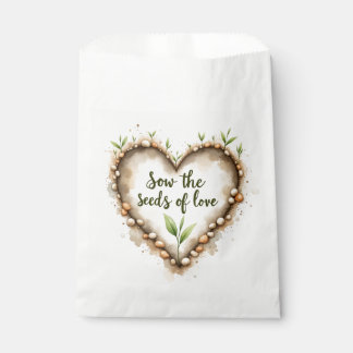 Sow Love Seeds Favour Bag - Earthy Watercolor Hear