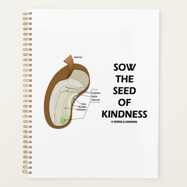 Sow The Seed Of Kindness Dicotyledon Bean Advice Planner (Front)