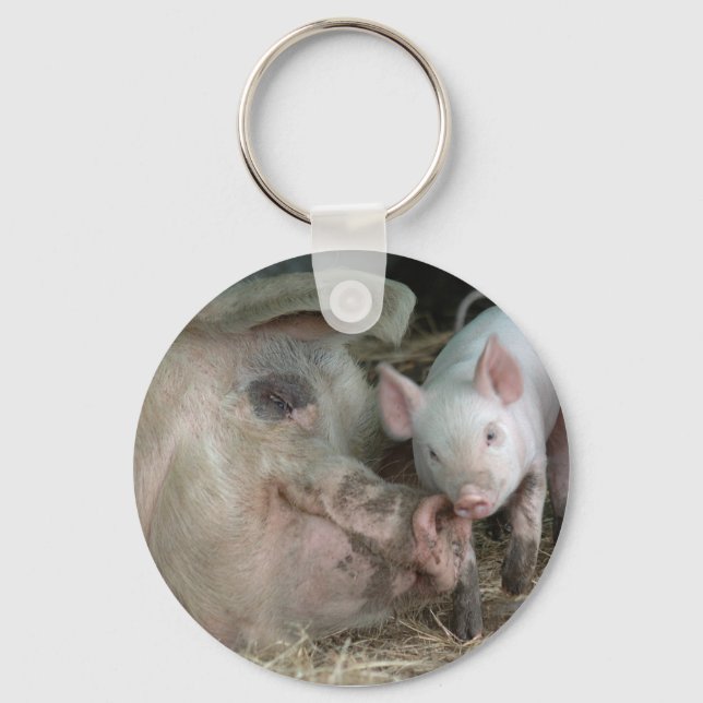 Sow with Piglet Key Ring (Front)
