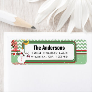 Sowman Chevron ZigZag Christmas Return Address