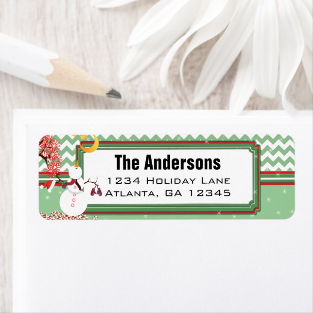 Sowman Chevron ZigZag Christmas Return Address (Insitu)