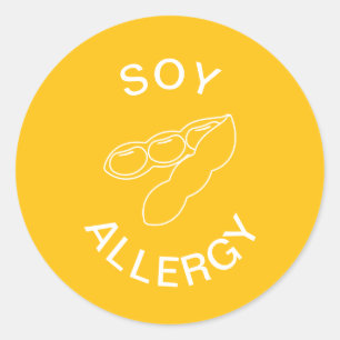 Soy Allergy Alert Classic Round Sticker