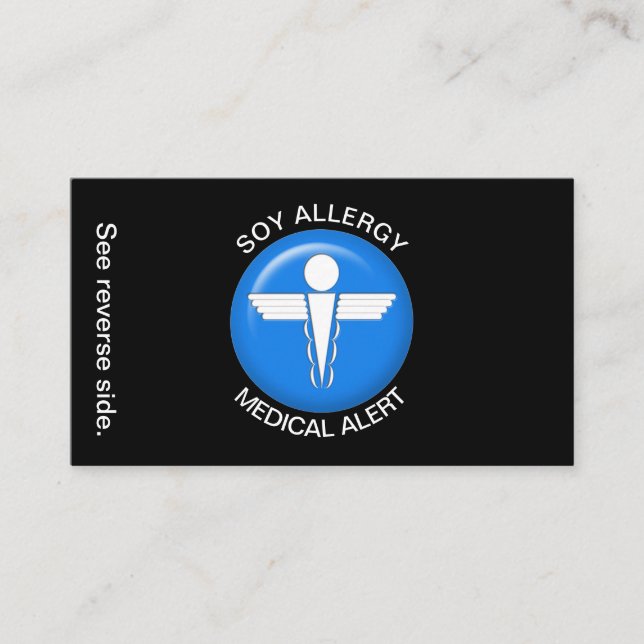 SOY Allergy Medical Alert Card (Front)