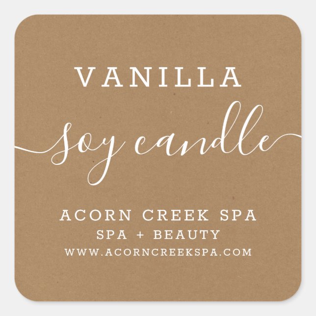 Soy Candle Label | Rustic Kraft (Front)