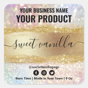 Soy Candle Labels With Glitter And Gold Ink