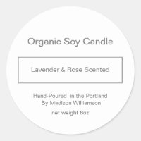 Soy Candle | Simple Grey and White Custom