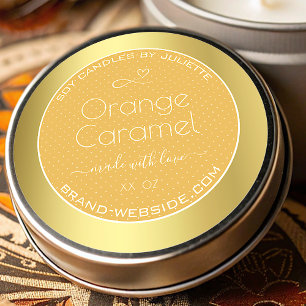 Soy Candles Packaging Labels Gold Orange Caramel