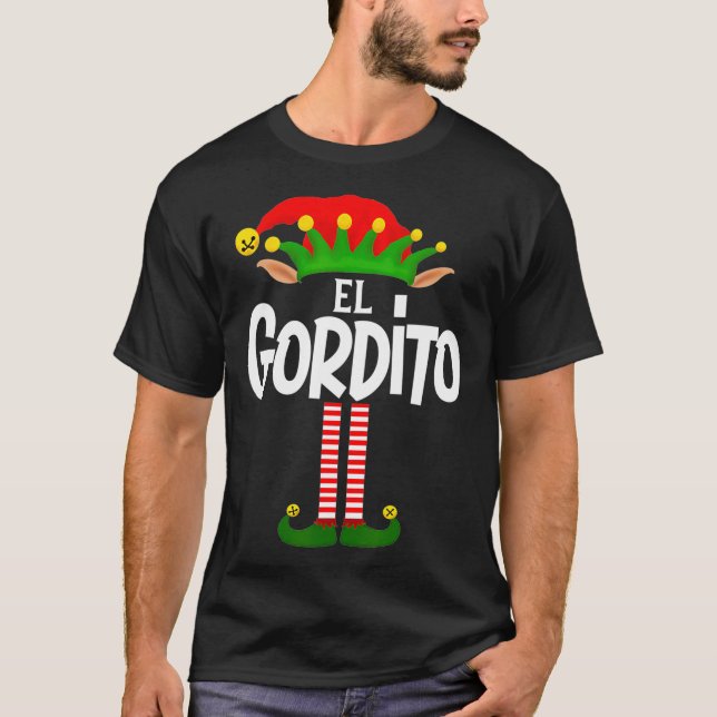 Soy El Gordito Elf Family Group Matching in Spanis T-Shirt (Front)