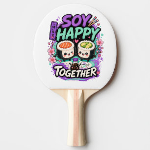 Soy Happy Together – Cute Kawaii Sushi Couple Ping Pong Paddle