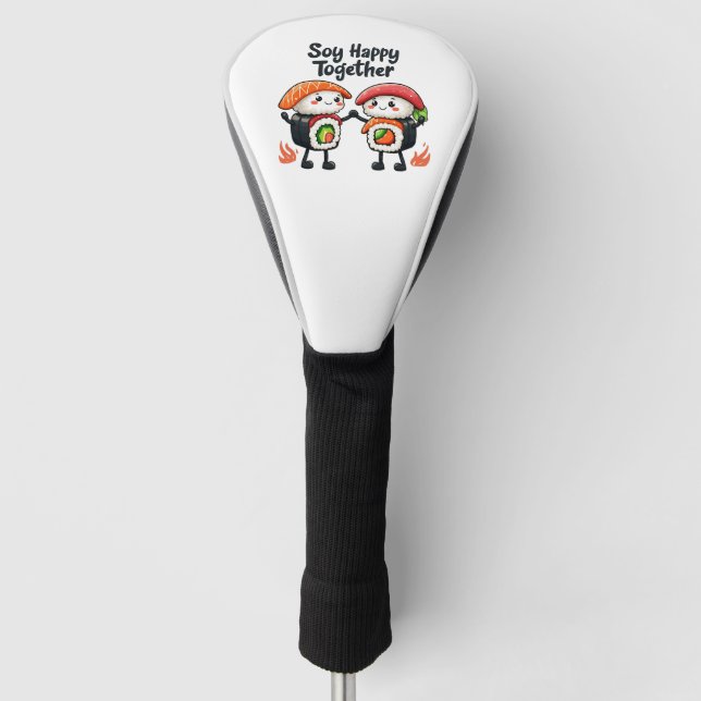 Soy happy together Sushi Kawaii Japanese Food  Golf Head Cover (Front)