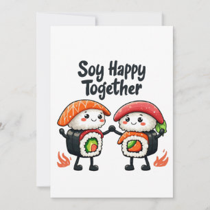 Soy happy together Sushi Kawaii Japanese Food Save The Date
