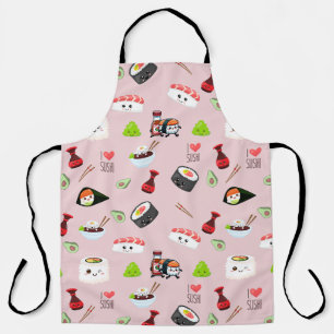 Soy in love cute light pink Kawaii Sushi Apron