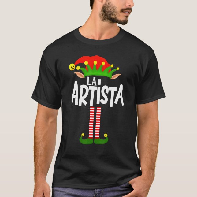 Soy La Artista Elf Family Group Matching In Spanis T-Shirt (Front)