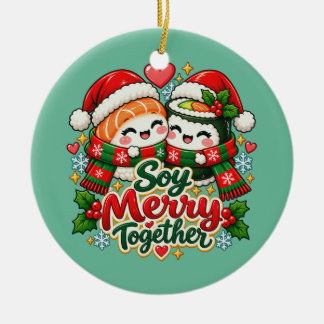 Soy Merry Together Kawaii Sushi Ceramic Tree Decoration