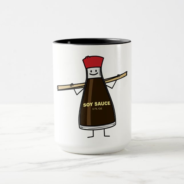 Soy Sauce Bottle condiment Asian chopsticks Mug (Center)