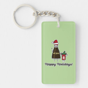 Soy Sauce Bottle Packet kid child Christmas Santa Key Ring