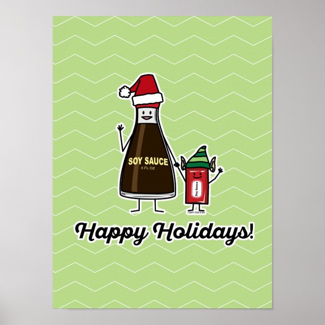 Soy Sauce Bottle Packet kid child Christmas Santa Poster (Front)