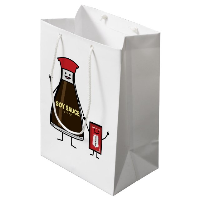 Soy Sauce Bottle Packet kid child condiment Asian Medium Gift Bag (Front Angled)