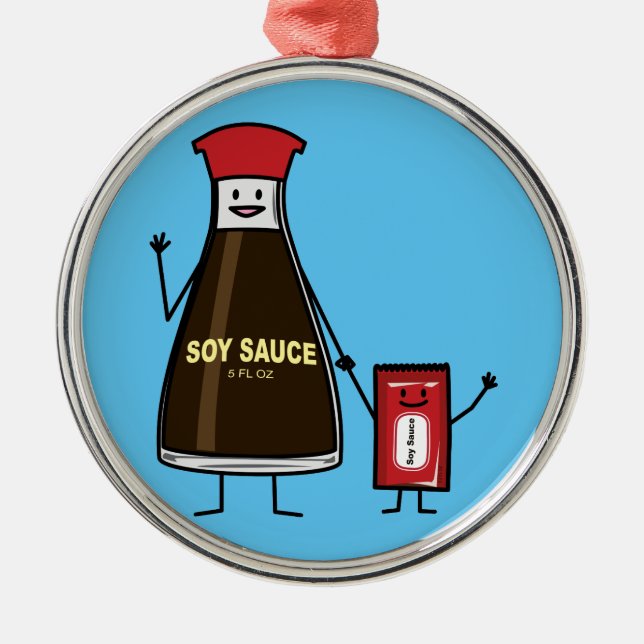 Soy Sauce Bottle Packet kid child condiment Asian Metal Tree Decoration (Front)