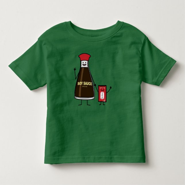 Soy Sauce Bottle Packet kid child condiment Asian Toddler T-Shirt (Front)