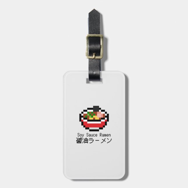 Soy Sauce Ramen Retro Pixel Art Luggage Tag (Front Vertical)