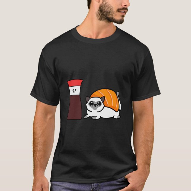 Soy Siamese Cat Sushi T-Shirt (Front)