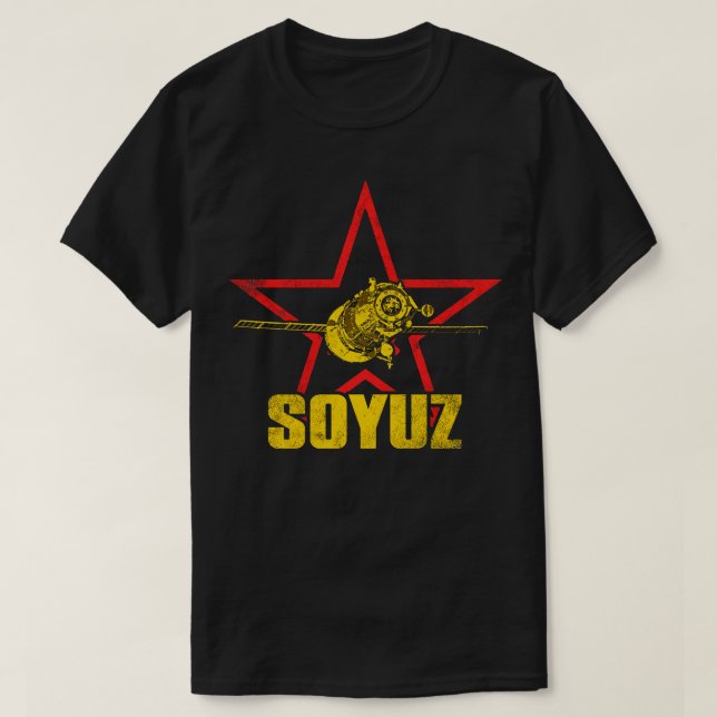 Soyuz Spacecraft Soviet Union 2 T-Shirt (Design Front)