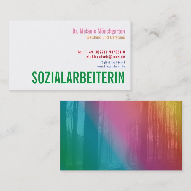 Sozialarbeiterin Social Worker Business Card (Front/Back)