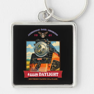 SP GS-4 Daylight Steam Locomotive Vintage Poster Key Ring