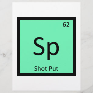 Sp - Shot Put Track and Field Chemistry Symbol