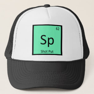 Sp - Shot Put Track and Field Chemistry Symbol Trucker Hat