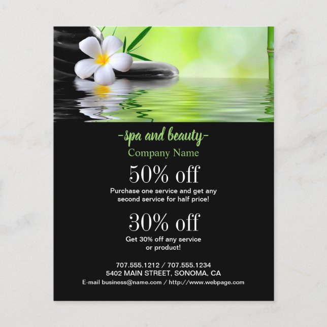 Spa and beauty business personalised flyer (Front)