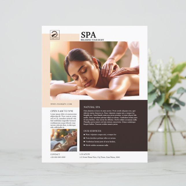 Spa and Beauty Care Service Flyer Template (Standing Front)
