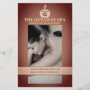 Spa and Massage Brown  Beige Flyer with Prices