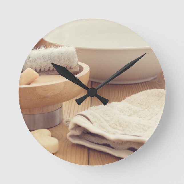 Spa and Retreat Background Round Clock (Front)
