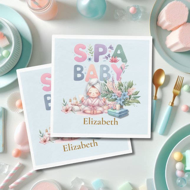 Spa Baby Shower Party Dinner ware Napkin (Creator Uploaded)