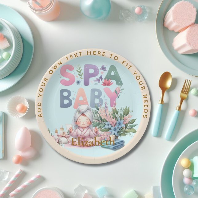 Spa Baby Shower Party Dinner ware Paper Plate (Creator Uploaded)
